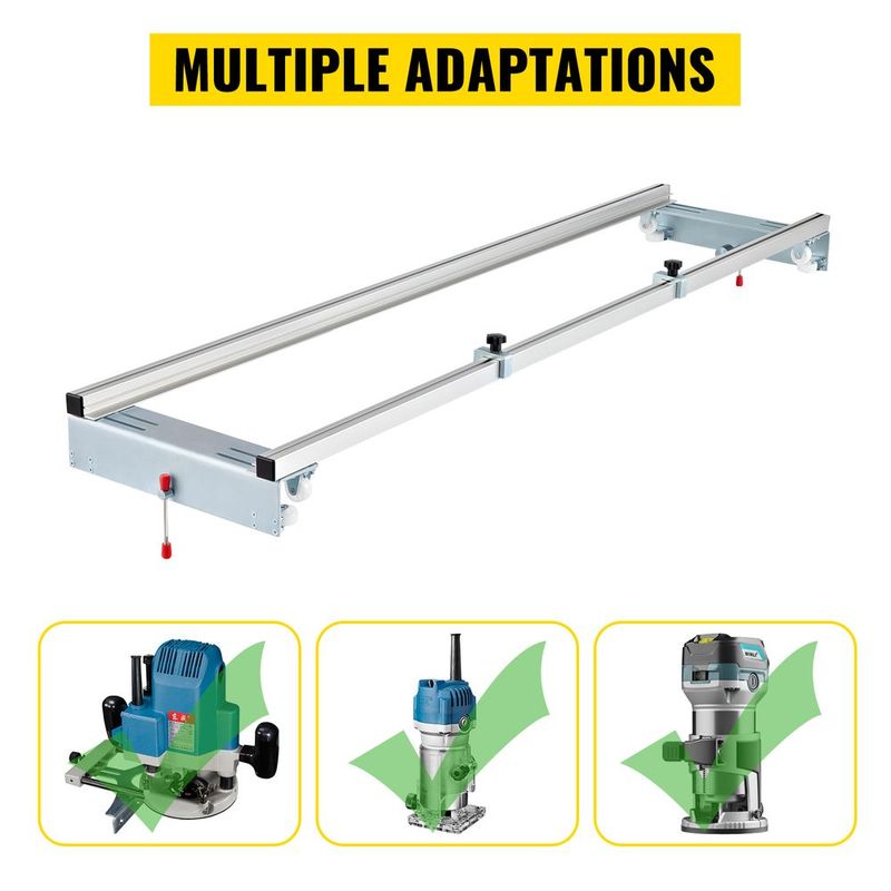 VEVOR Router Sled, 60 Inches / 152.4cm Width, Slab Guide Jig For Woodworking With Locking Function, Portable And Easy To Adjust, Trimming Planing Machine For Wood Flattening, Home DIY_voghion.com