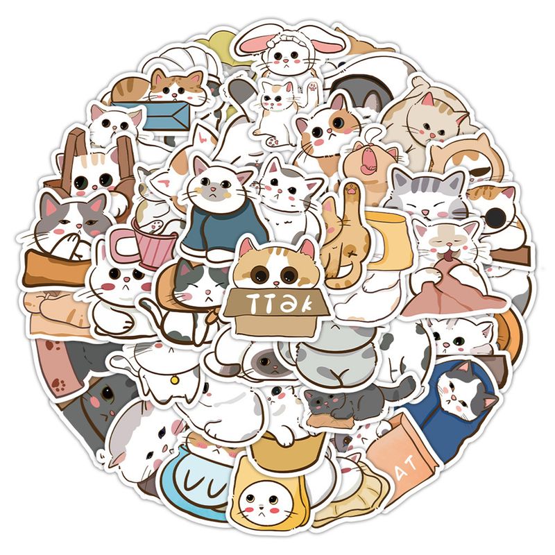 ToysMall 60 pièces autocollants de dessin animé mignon chien Lion éléphant ours cochon bricolage vinyle Art PVC valise bouteille d'eau Scrapbook autocollants papeterie cadeau_voghion.com