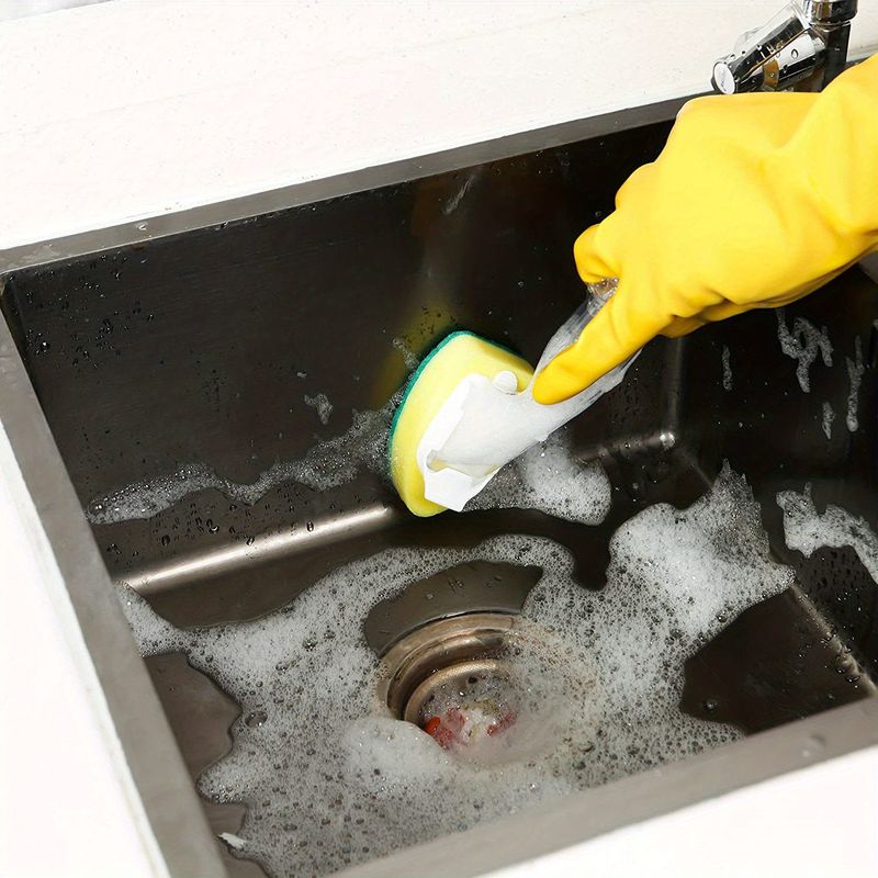 Set di pulizia per la cucina ad alta resistenza: spugne e spazzole per una rimozione efficace dello sporco e lavelli puliti e splendenti - Strumenti essenziali_voghion.com