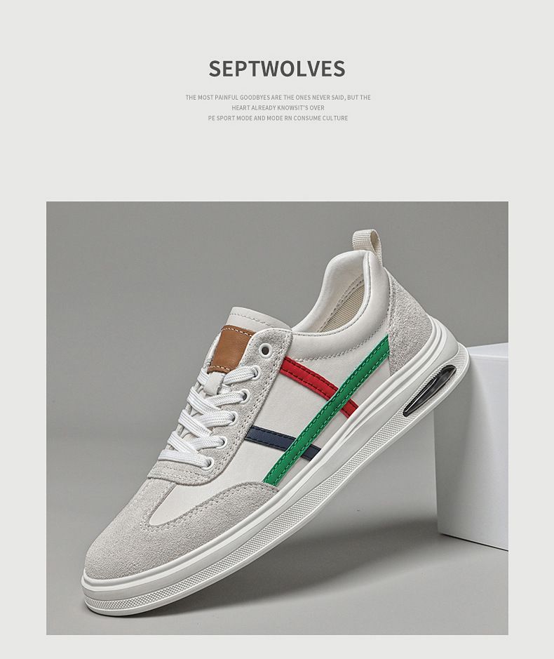 Zapatos deportivos casuales de piel para hombre, de punta redonda, estilo beatoria, para estudiantes, para correr, blancos para niños._voghion.com