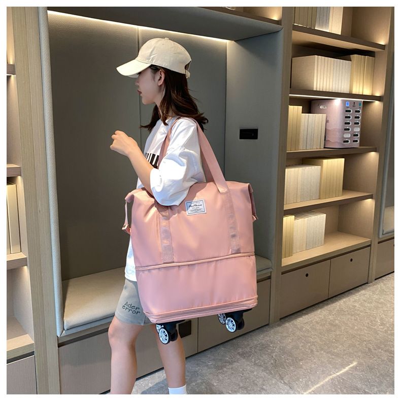 Travel Large Capacity Universal Wheel Student Business Trip Maternity Storage Waterproof Dry Wet Separation Expandable_voghion.com