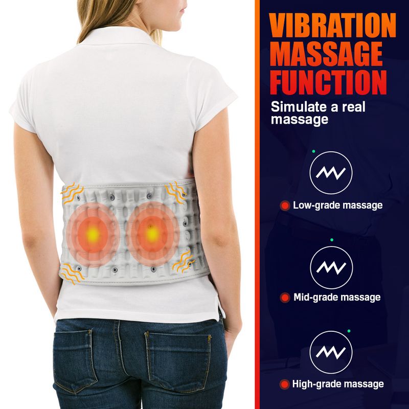 Iatable Red Light Aquecimento Vibração Massagem Airbag Costas Cintura Suporte Cinto Abdômen Ferramentas de Alívio Da Dor_voghion.com