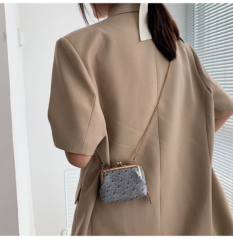 Torebka damska na jedno ramię, wzór strusia, mała torebka typu crossbody, tekstura popularna_voghion.com