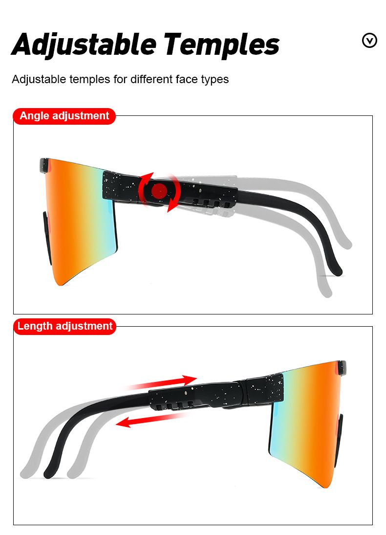 Lunettes de sport, cyclisme, vélo, grande monture, colorées, TR électroplaquées, film véritable, lunettes de soleil de sport_voghion.com