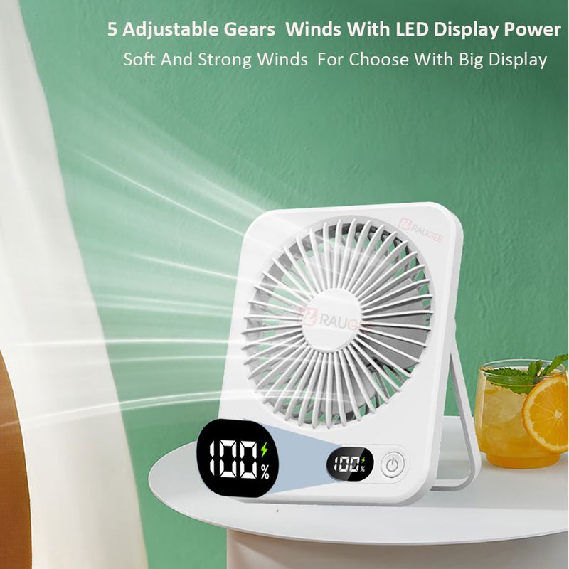 Portable Desktop Mini Foldable USB Rechargeable Wireless Electric Small Silent Personal Table Fan For Camping Office_voghion.com