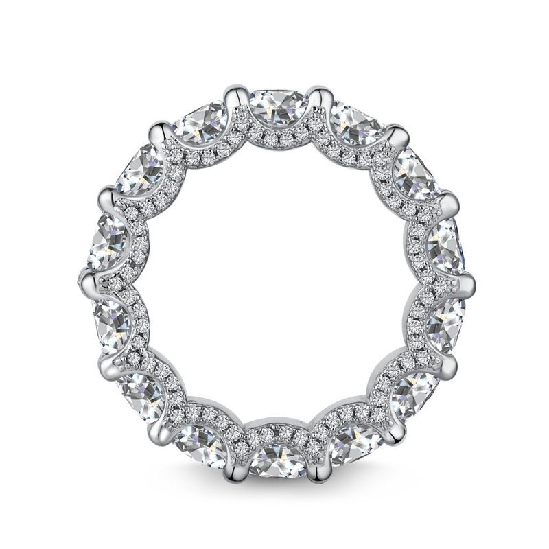 Puur zilver voor dames met ingelegde diamanten, volledige enkelvoudige hiphopring met sprankelende diamanten, zirkoniaring_voghion.com