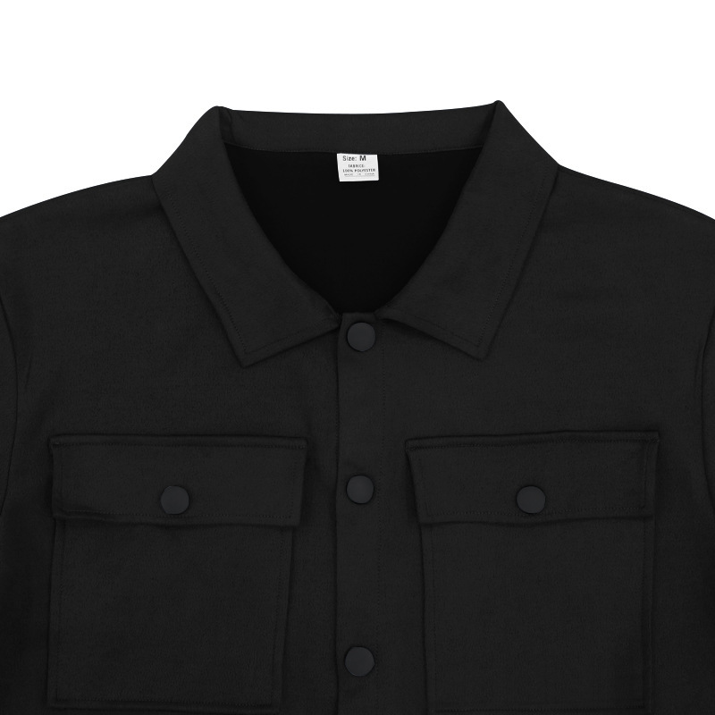 Podzimní/zimní módní bunda pánská podzimní semišová jednořadá jednobarevná slim fit dvoudílná sada pro muže_voghion.com
