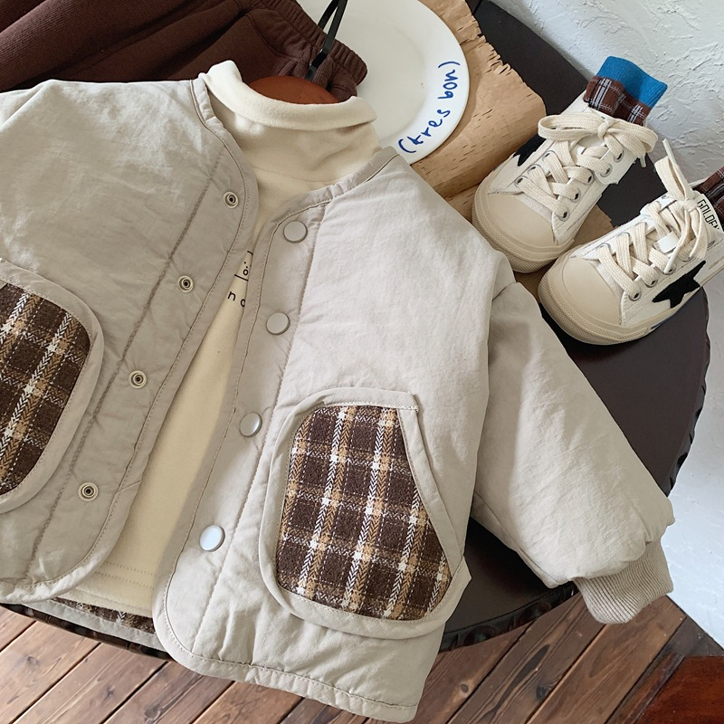 Kinder Winterkleidung, kurz und verdickt, beidseitig getragen. Jungen Baumwolljacke, Mädchen warm_voghion.com