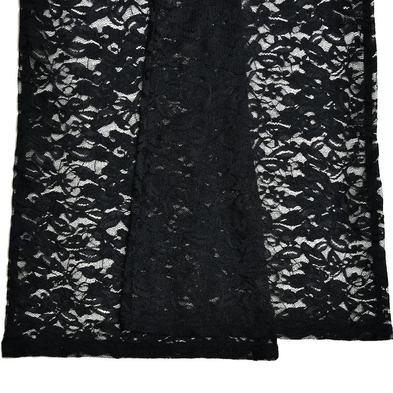 Women's Clothing New Fashion Sexy Versatile Pants Lace Splicing Slim See Through High Waist Flared Pants For Women_voghion.com