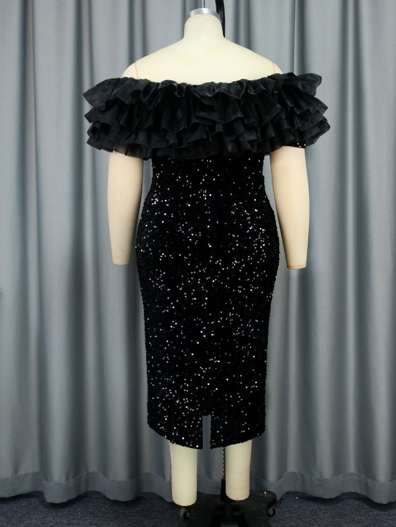 Abito da donna con paillettes in rete. Abito da festa_voghion.com