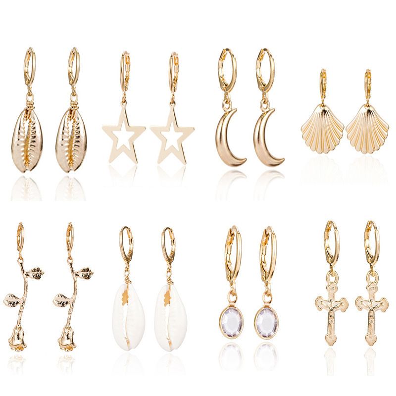 CELESTIALUMINA Europäischer und amerikanischer Schmuck: Übertrieben strukturiertes Design von INS, symmetrische Blumenohrringe, luxuriös und individuell angepasst_voghion.com