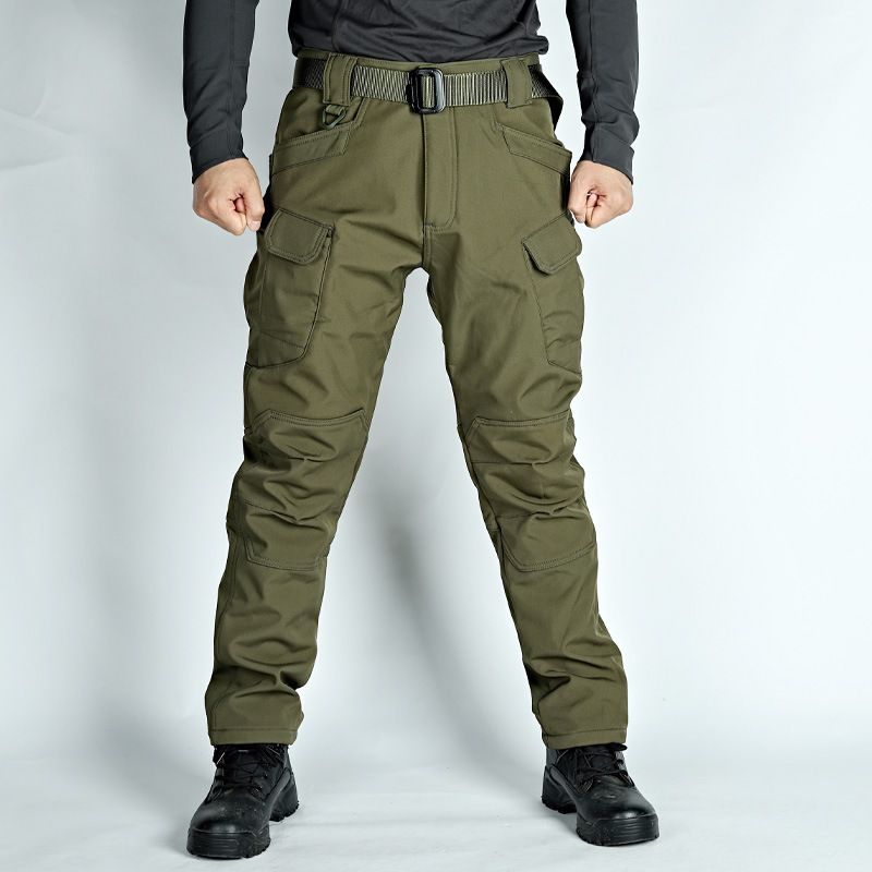 Thermo-Cargohose für Herren im Winter – Fleecegefütterte taktische Softshellhose für Outdoor-Sportarten (X7-Serie, Grau/Braun/Camouflage/Schwarz/Khaki, Größen S-4XL)_voghion.com