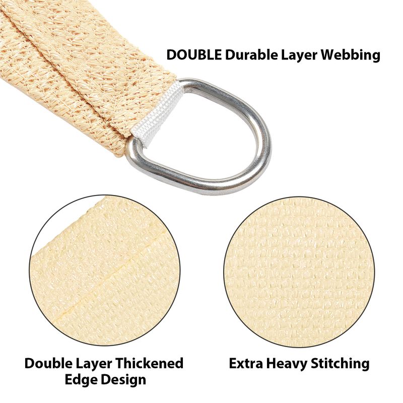 Artpuch Custom Size Cream Sun Shade Sail Triangle Canopy 185 GSM Durable Fabric UV Block Awning for Outdoor Patio Garden Backyard (Customized Availabl_voghion.com