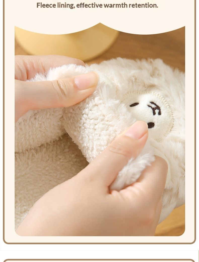 Voyage Voyage Cotton Women Cute Little Sheep Indoor Home Couple Household Lamb Wool Warm Slippers For Men Winter_voghion.com