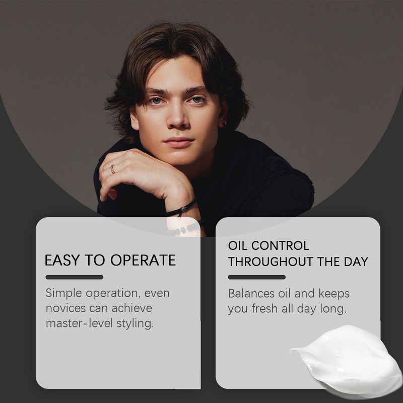 Aromatische Stylingcreme für Männer, erfrischendes Styling, dreidimensionales Styling, nicht fettende Haarcreme_voghion.com