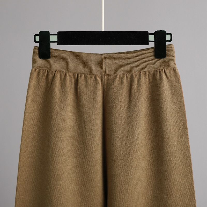 Pantaloni larghi lavorati a maglia da donna Set pantaloni casual maglione moda Temperamento due pezzi_voghion.com
