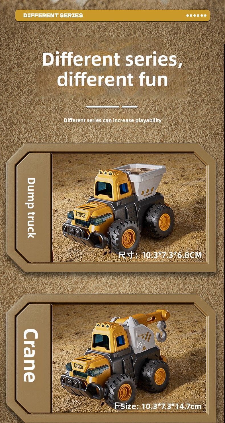 2025 Children's Excavator Toy Car For Boys Aged 1 To 3, Engineering Vehicle, Excavator, Crane, Dump Mixer Truck,_voghion.com