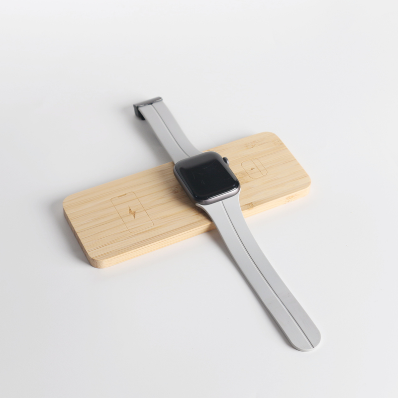 Bamboo and wood three-in-one wireless charger is suitable for Apple mobile phone headset iwatch watch multi-function wireless charging_voghion.com