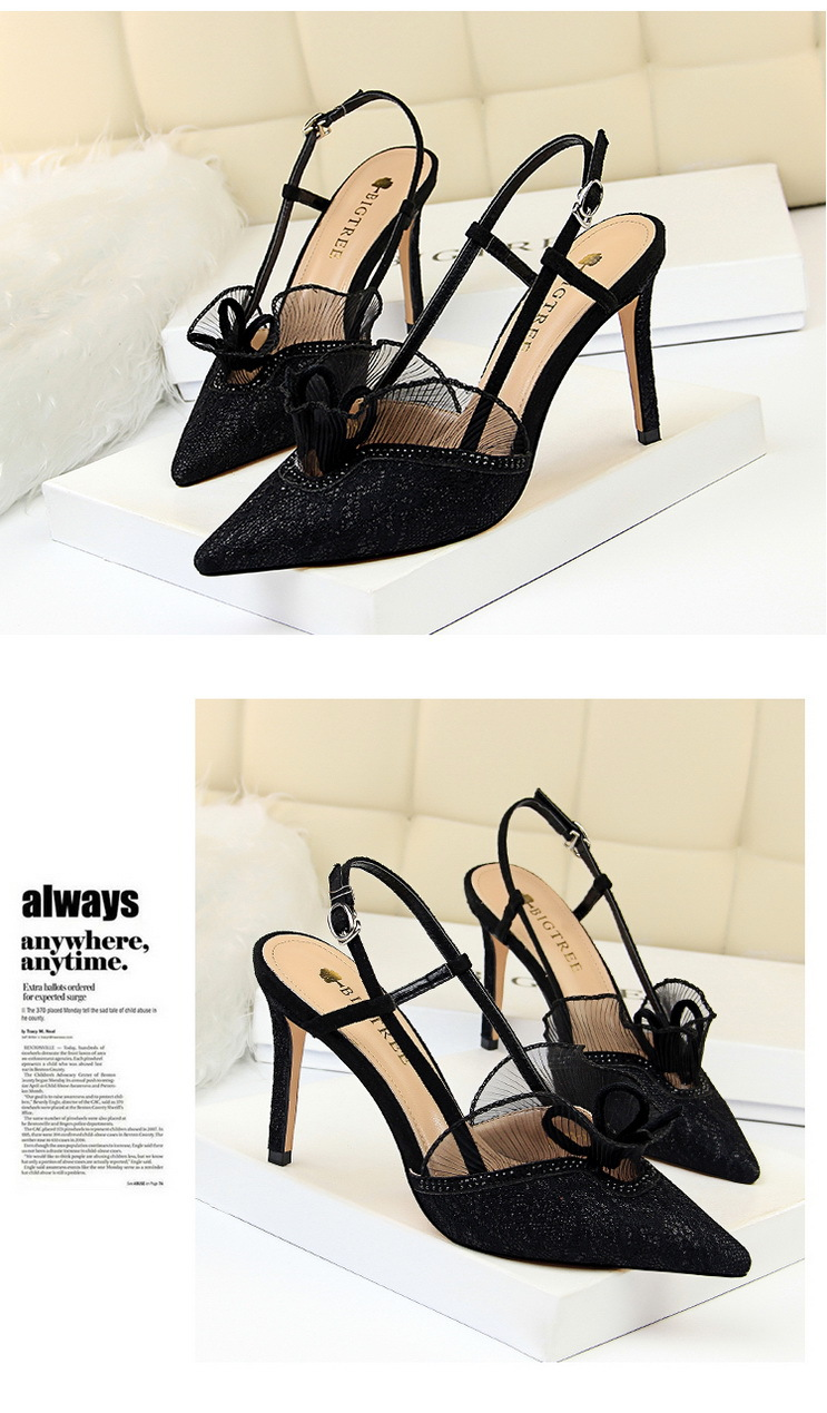 Scarpe con tacco a spillo da donna 3135 con punta chiusa, tacco alto da 3,5'', in pizzo, sandali_voghion.com