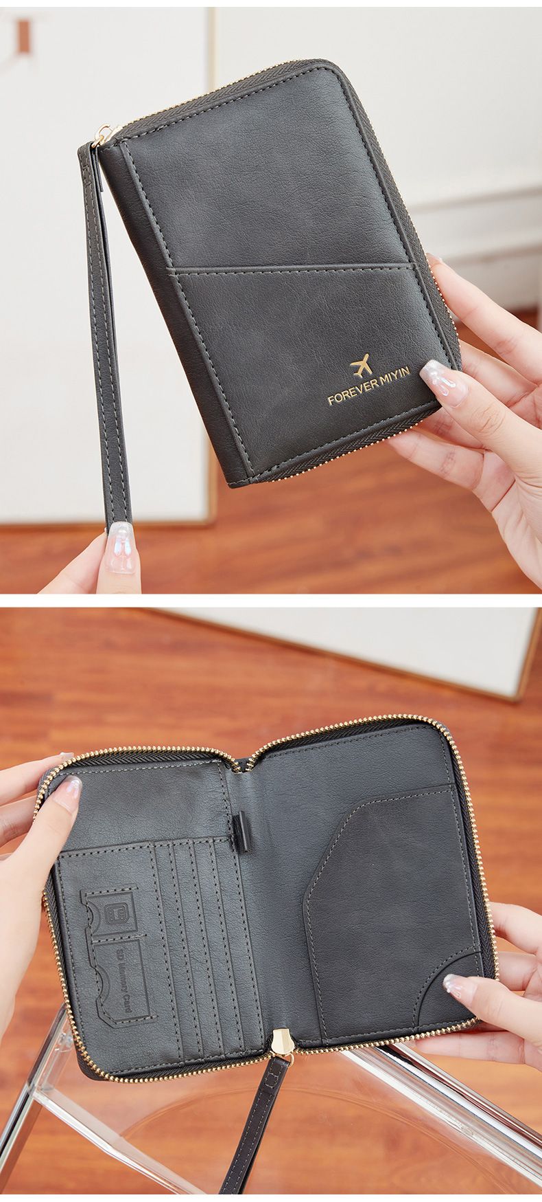 Women's Wallet & Men's Wallet Rfid Antimagnetic Passport Bag Zipper Short Passport Holder Multifunctional Travel Storage Certificate Bag_voghion.com