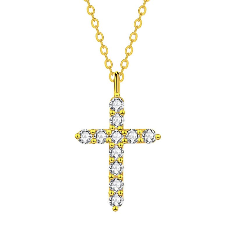 Collana con croce per donna, lusso leggero, nicchia, sensazione di alta qualità, gioielli_voghion.com
