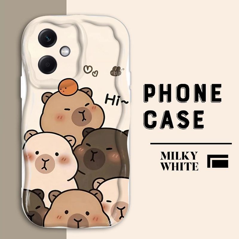 Komik Sevimli Kapibara Telefon Kılıfı Redmi 9 9A 9C 10 10A 12C 10C 13C A2 A1 A2 Plus Lüks Yumuşak TPU Kapak_voghion.com