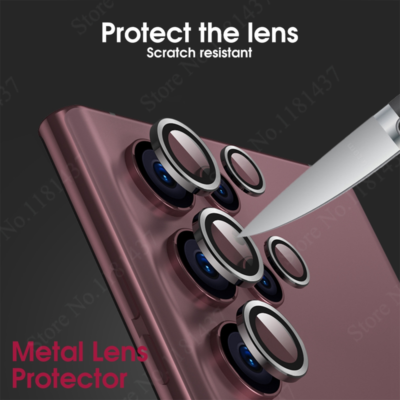 Fir Samsung Galaxy S22 Ultra Kamera Lens Protector Aluminiumlegierung Metall Temperéiert Glas Kamera Film Fir S22ultra S22 Acce_voghion.com