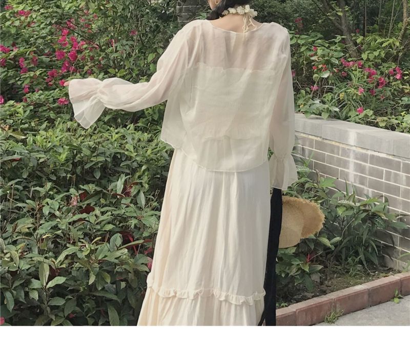 Chiffon Immortal Sunscreen Mantello Cardigan Sottile Donna Copertura Esterna Camicia Scialle Estivo Seta Ghiaccio Francese Piccolo Camry_voghion.com