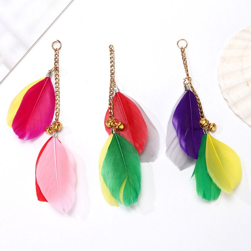 Toy Teaser Wand Bell Replacement Head Pet Durable Chew Feather Ball Cat Interactive Artifact_voghion.com