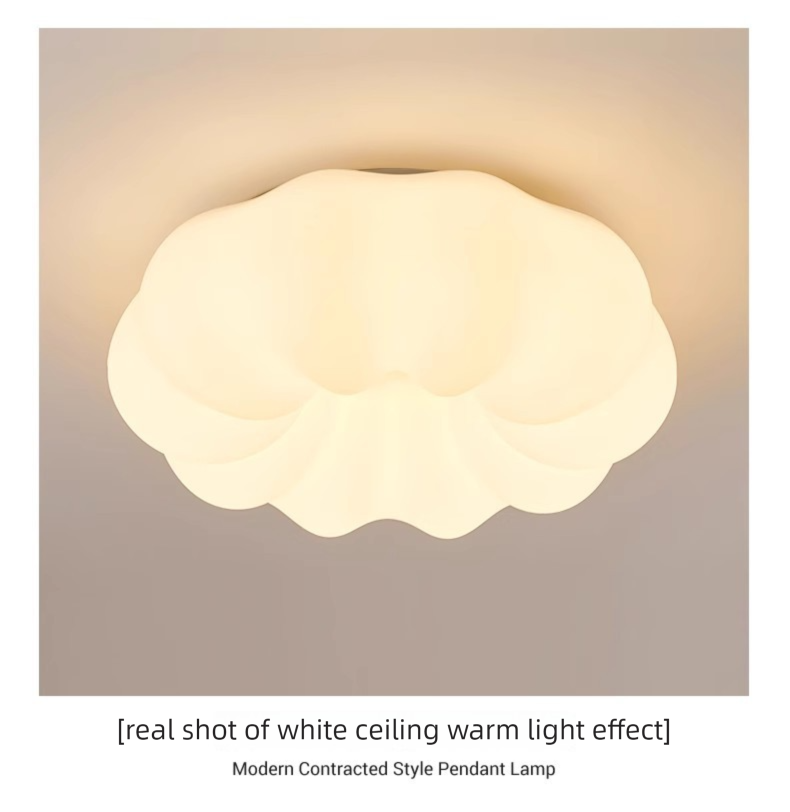 Internet-Berühmtheit Kürbis Decke LED Lampe Creme Stil Master Schlafzimmer Runde Einfache Kindergarten Kinderzimmer Licht_voghion.com