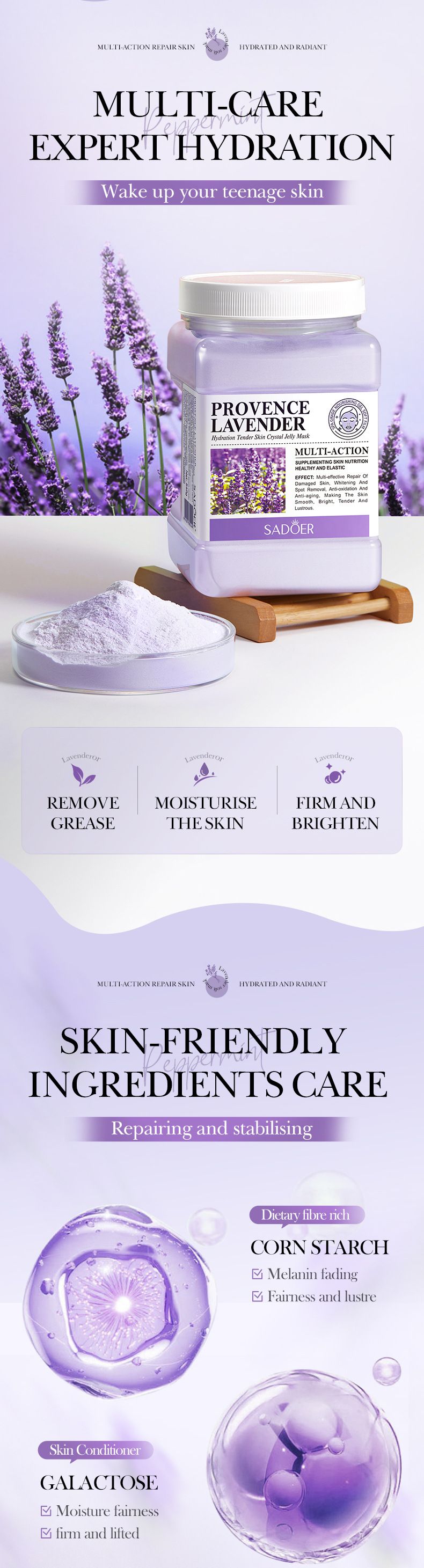 Full English Soft Powder 540g SADOER Chamomile Smearing Hydrating Moisturizing Face Mask_voghion.com