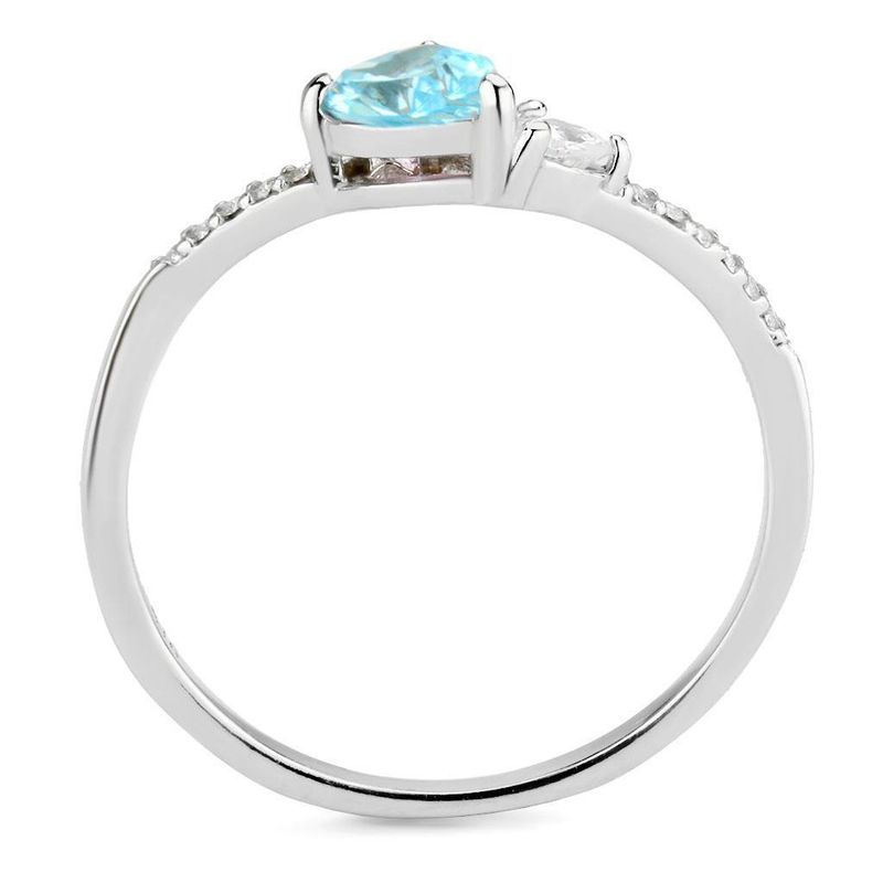 DA384Q - High polished (no plating) Stainless Steel Ring with AAA Grade CZ in Multi Color_voghion.com