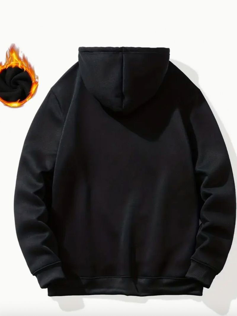 Felpa con cappuccio da uomo con stampa biliardo - Manica lunga casual con fodera in pile, tasca a marsupio e coulisse, misto cotone_voghion.com
