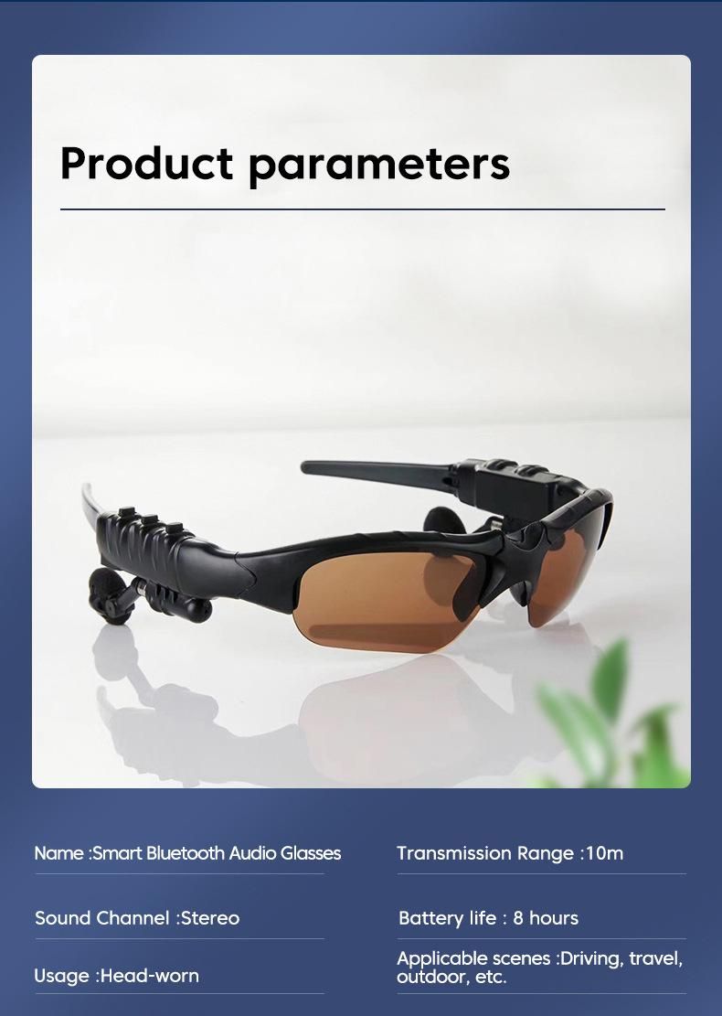 glasses Bluetooth Headset, Sunglasses Glasses Headset, Listening To Music, Electronic Bluetooth Headset_voghion.com