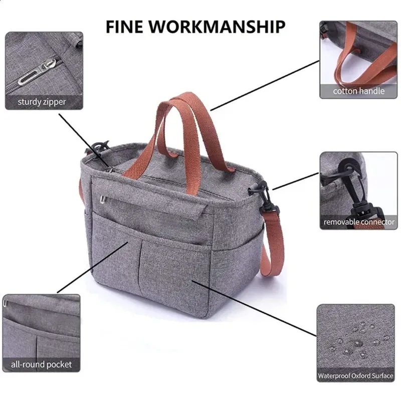 Tragbare Lunchbox, isolierte Tasche, Picknick-Essenskühler, große Kapazität, Schulter-Bento-Aufbewahrung, 250318l_voghion.com