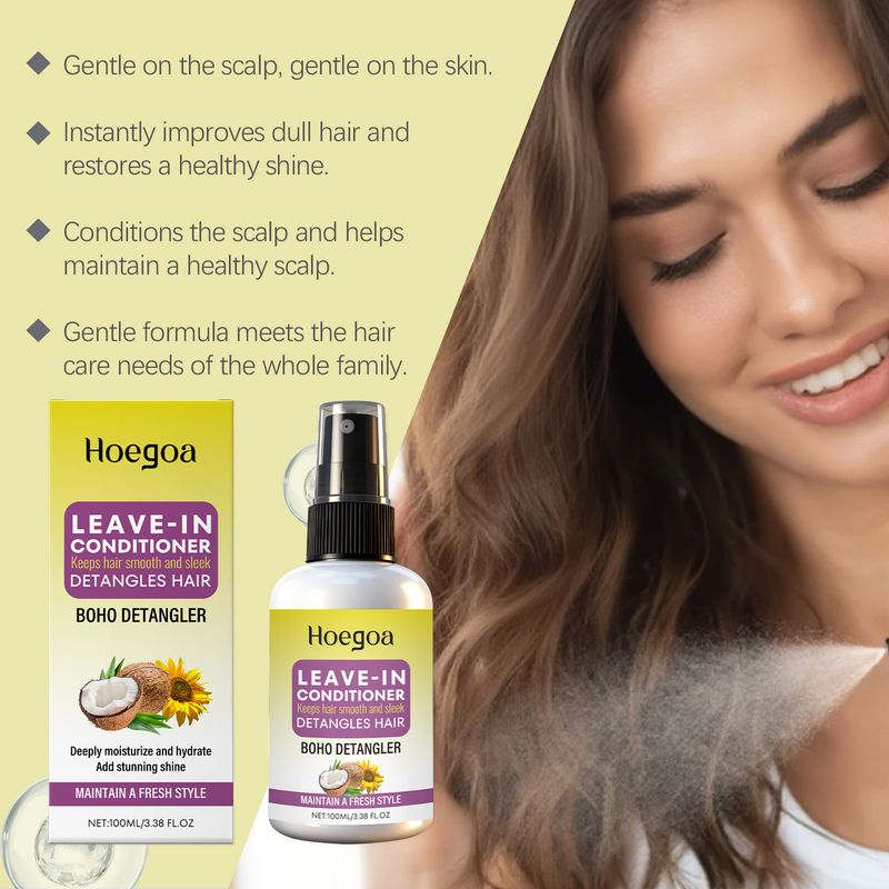 HOEGOA Feuchtigkeitsspendendes, glänzendes und geschmeidiges, täglich pflegendes Leave-in-Haarspray_voghion.com