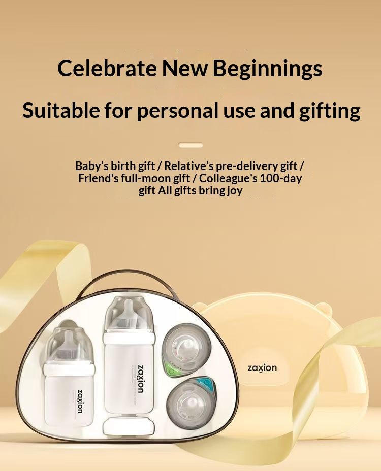 ToyPulse Newborn Baby Gift Box High Borosilicate Glass Bottle 0-6 Months Anti-Colic Breast Milk Weaning Small Age_voghion.com