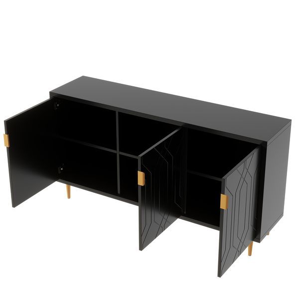 Modern TV Stand For TV Up To 70 Inch, Media Entertainment Center, Console Table With Adjustable Shelves,Storage Sideboard Cabinet For Living Room_voghion.com