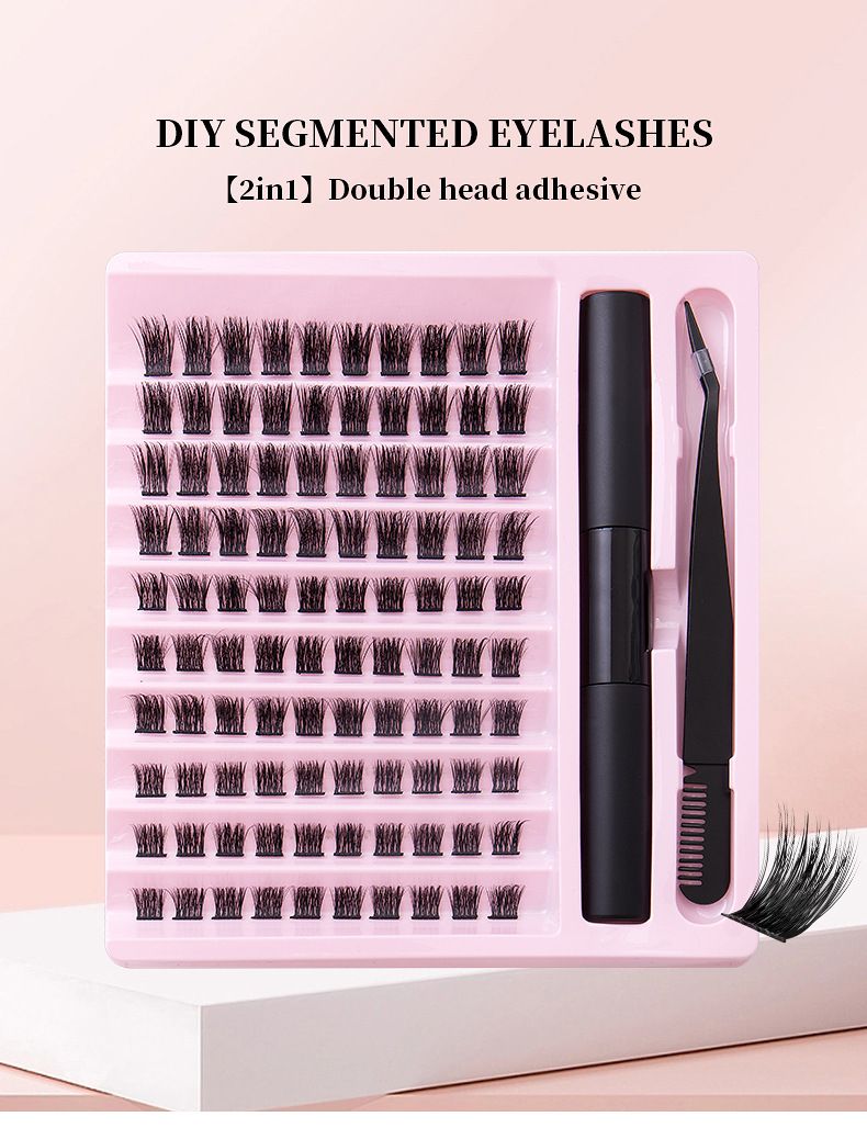 Zestaw do przedłużania rzęs Zestaw sztucznych rzęs z pojedynczym klastrem Naturalna sekcja włosów Codziennie Rzęsy szczepione własnymi rękami_voghion.com