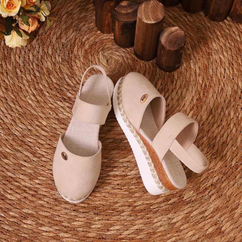 Women's Shoes large size open toe sandals with wedge heels and thick soles elastic slip on fashion sandals _voghion.com