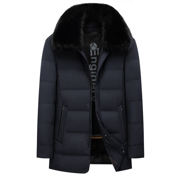 Afneembare 2-in-1 winterjas voor heren, 700 vulling, eendenveren, winddicht en thermisch voor extreme kou, middellange jas met ritssluiting_voghion.com