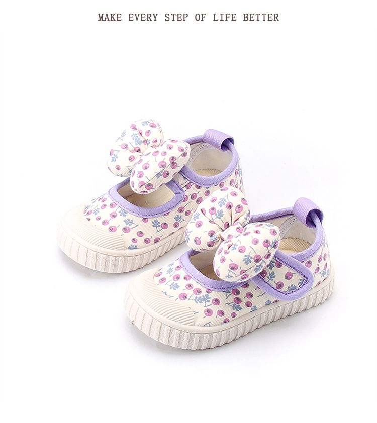 Mädchen bogen leinwand schuhe non-slip weiche sohle neue atmungsaktive casual schuhe vielseitig kinder schuhe_voghion.com
