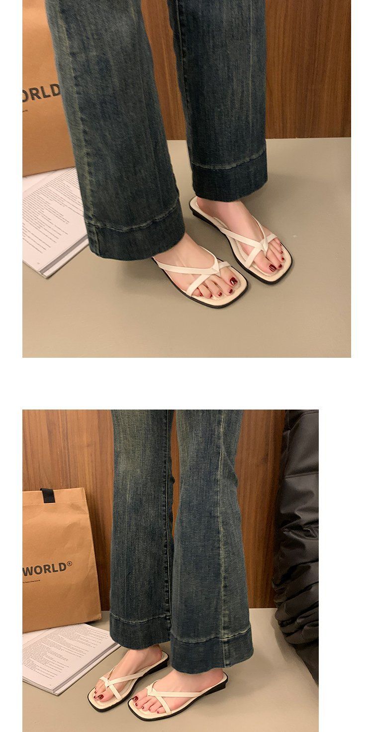 Flache Flip-Flops für Damen – Modische Sommer-Sandalen mit schlankmachendem Design, vielseitige, lässige Zehentrenner für den Außenbereich_voghion.com