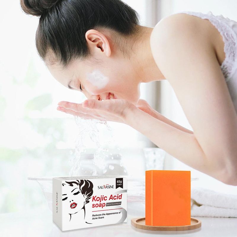 1/2 pz. Sapone all'acido cogico per il corpo, per la pulizia profonda del viso, per l'acne, per la rimozione di punti neri e macchie scure, saponette, controllo dell'olio, schiarente per la pelle_voghion.com