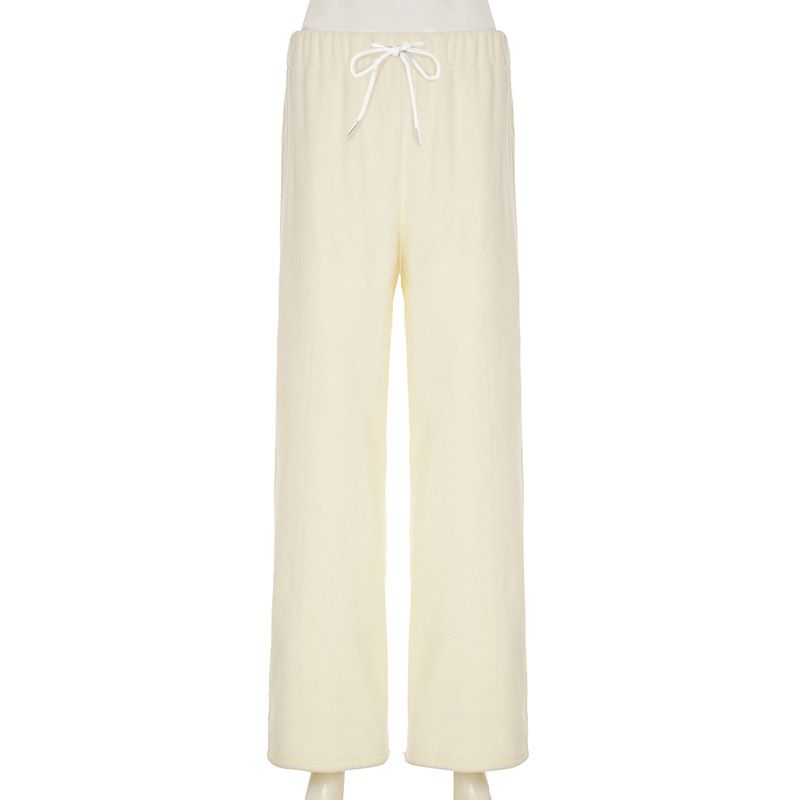 Pantaloni jogger in pile comodi per uomo e donna - Vestibilità morbida e rilassata, vita elasticizzata, abbigliamento urbano versatile, pantaloni casual da salotto in tinta unita_voghion.com