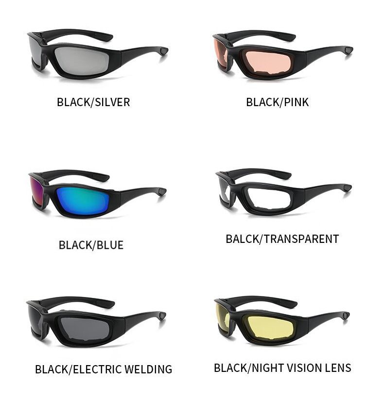 Cycling Motorcycle Goggles UV400 Protective Sports Sunglasses With Foam Padding Anti Fog Windproof Lens For Outdoor Riding Running Skiing_voghion.com