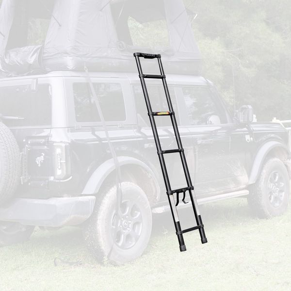 Portable Folding Aluminium Telescopic Ladder Non-Slip Extension Telescoping Ladder With Hooks Roof Top Tent And Roof Rack Use_voghion.com
