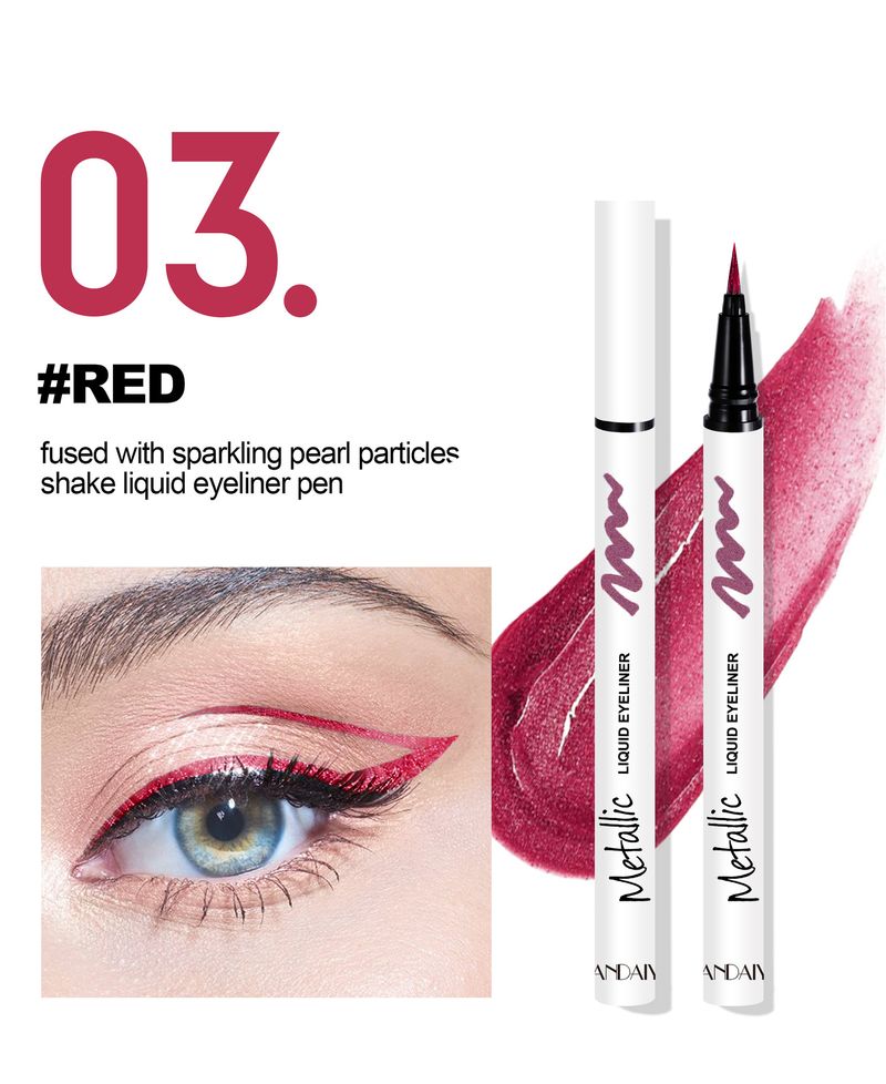 Color Pearlescent Shiny Eyeliner Pen Waterproof Not Sniffing Exclusive_voghion.com