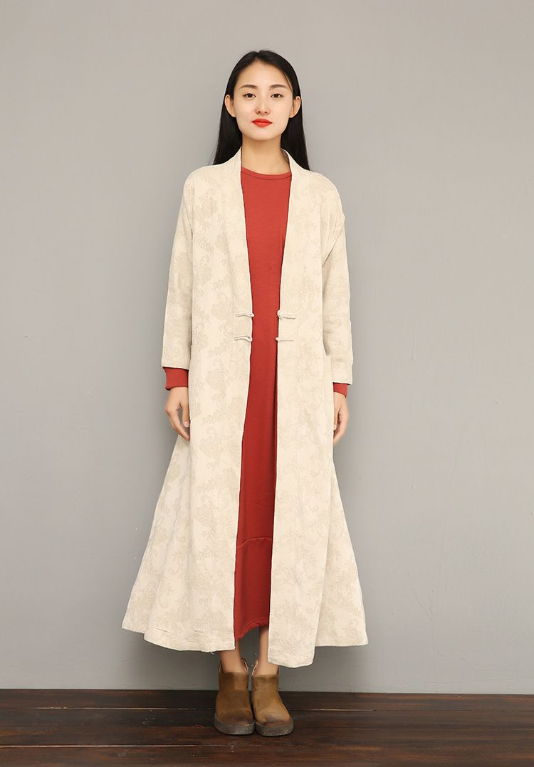 Vêtements pour femmes Vêtements pour femmes Vêtements pour femmes Vêtements pour femmes Automne 2024 Style Hanfu en coton et lin jacquard_voghion.com