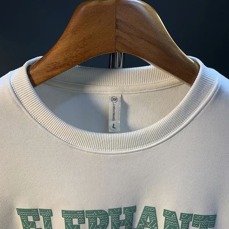 Felpa con cappuccio alla moda da uomo autunno 2024 nuova giacca stampata a maniche lunghe con scollo rotondo e ampia, maglietta di base di alta qualità per coppie_voghion.com